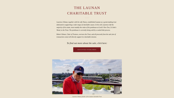 Screenshot of the The Launan Charitable Trust website