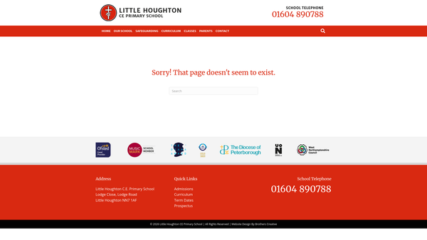 Screenshot of the Friends Of Little Houghton School website