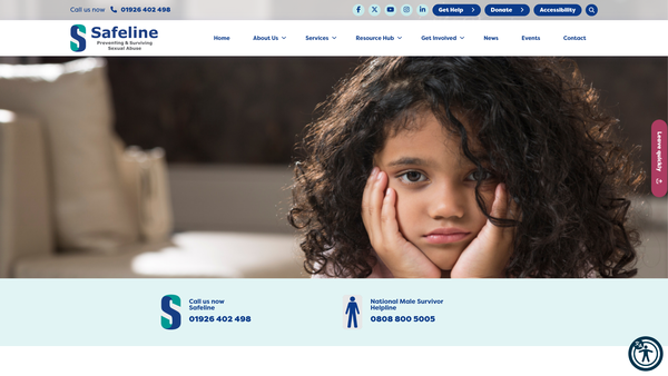 Screenshot of the Safeline Warwick website