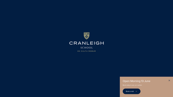 Screenshot of the Cranleigh School website