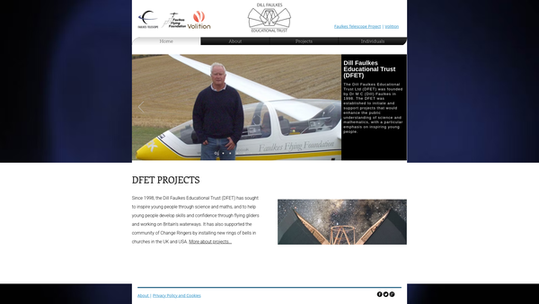 Screenshot of the The Dill Faulkes Educational Trust Limited website