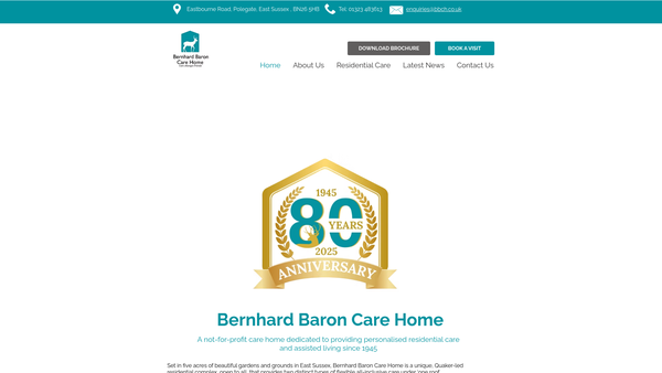Screenshot of the Bernhard Baron Care Home website