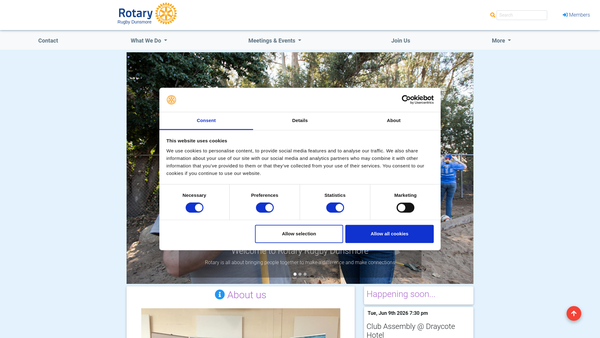 Screenshot of the The Rotary Club Of Rugby Dunsmore Trust Fund website