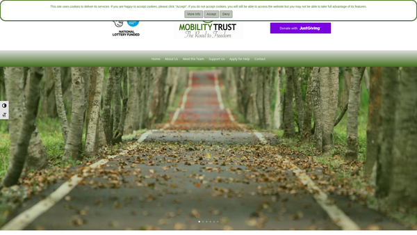 Screenshot of the Mobility Trust Ii website