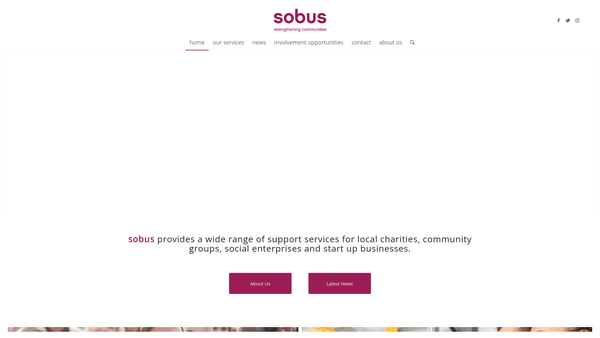 Screenshot of the Sobus website