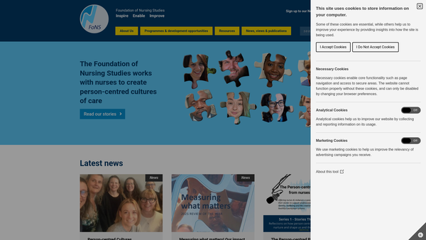 Screenshot of the The Foundation Of Nursing Studies website