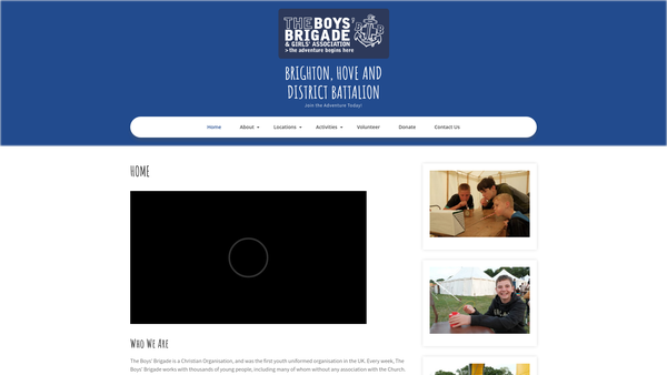 Screenshot of the The Brighton, Hove And District Battalion Of The Boys' Brigade website