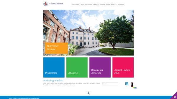 Screenshot of the St. George's House Trust (Windsor Castle) website