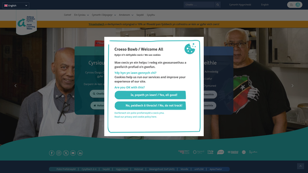 Screenshot of the Addysg Oedolion Cymru / Adult Learning Wales website