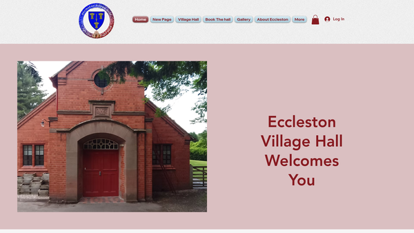 Screenshot of the Eccleston Village Hall website