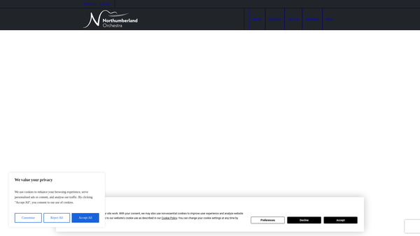 Screenshot of the Northumberland Orchestral Society website