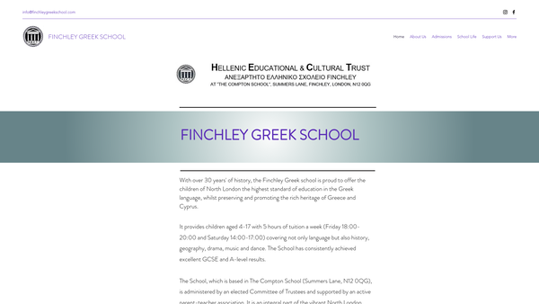 Screenshot of the The Hellenic Educational & Cultural Trust Of Finchley website