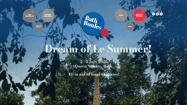 Screenshot of the Bath Boules Charitable Trust website