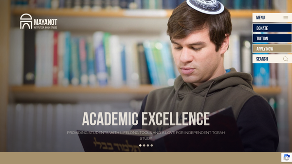 Screenshot of the Mayanot Foundation website