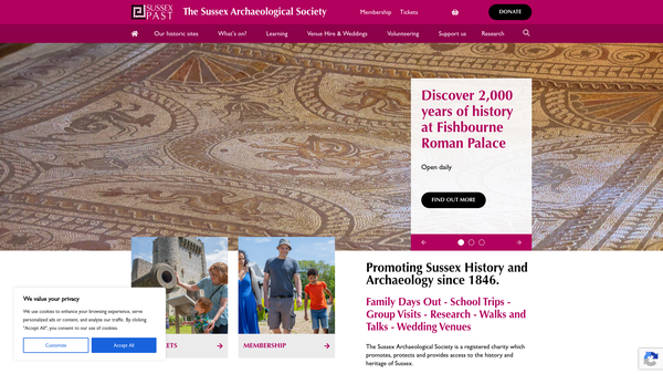 Screenshot of the Friends Of Michelham Priory website