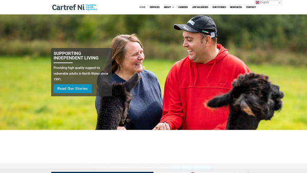Screenshot of the Cartref NI Limited website