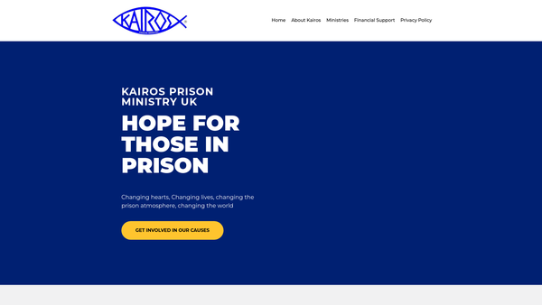 Screenshot of the Kairos Prison Ministry UK website
