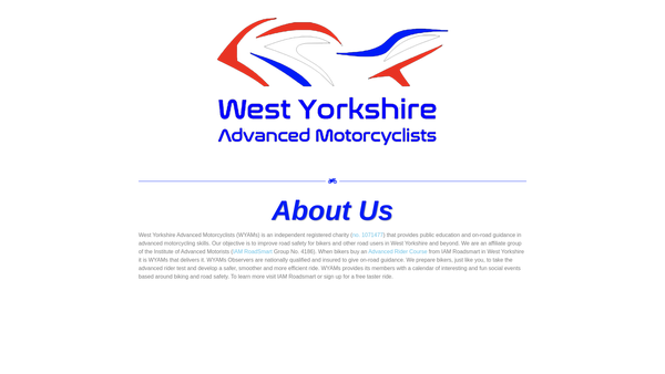 Screenshot of the West Yorkshire Advanced Motorcyclists website
