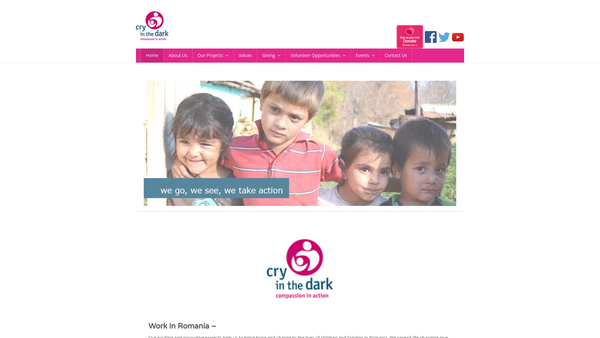 Screenshot of the Cry In The Dark website