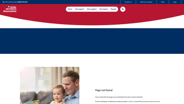 Screenshot of the Royal Air Forces Association Keyworth Branch website