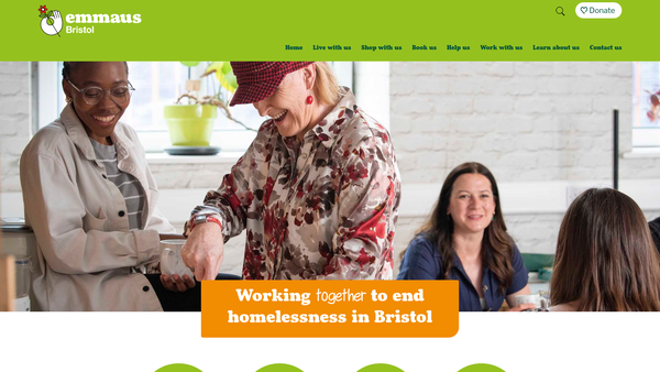 Screenshot of the Emmaus Bristol website