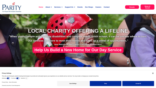 Screenshot of the Parity For Disability website