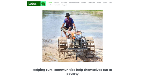 Screenshot of the Lotus Relief Charitable Trust website