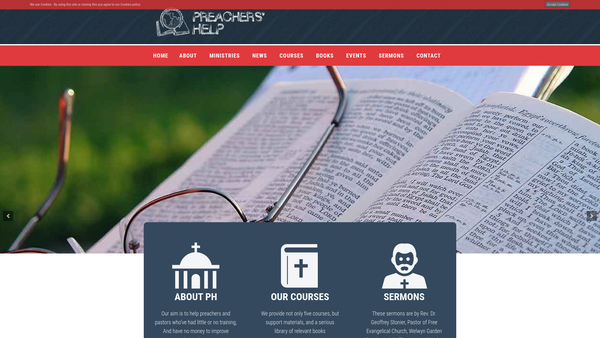 Screenshot of the Preachers' Help website