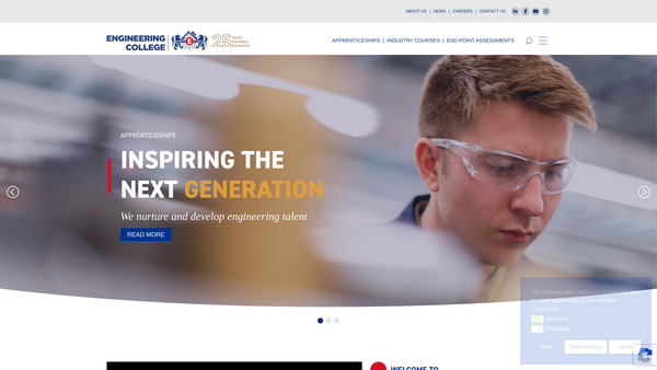 Screenshot of the Maritime + Engineering College North West website