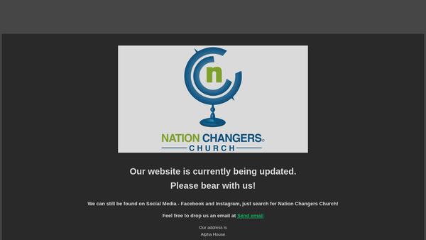 Screenshot of the Nationchangers Church website