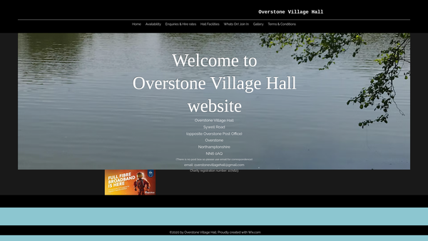 Screenshot of the Overstone Village Hall Trust website