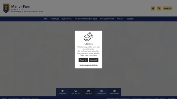 Screenshot of the Manor Farm Community Junior School Fund website