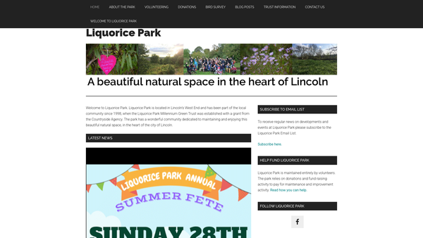 Screenshot of the Liquorice Park Millennium Green Trust website