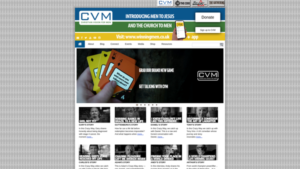 Screenshot of the Christian Vision For Men website