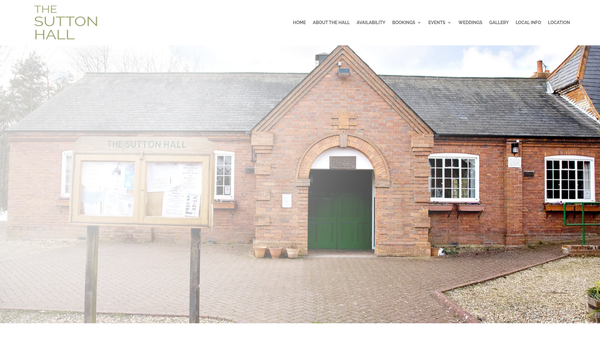 Screenshot of the Sutton Hall website