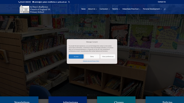 Screenshot of the The Brafferton St. Peters School Fund website