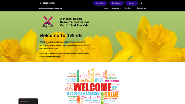 Screenshot of the 4 Winds User Led Association website