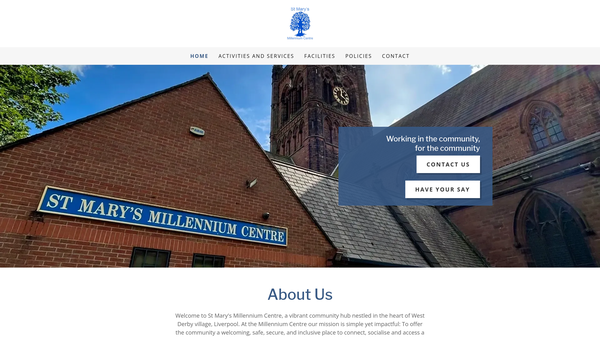 Screenshot of the The St. Marys Millennium Centre Liverpool Limited website
