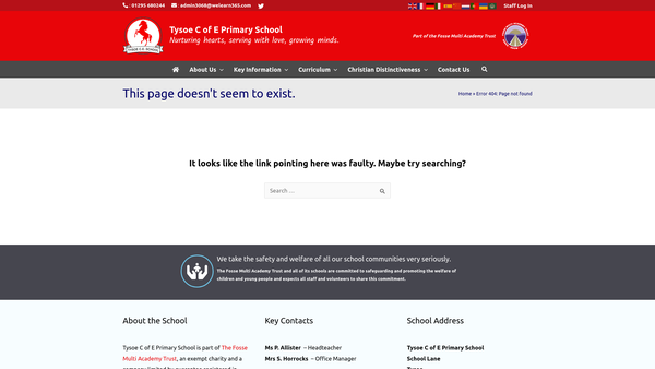 Screenshot of the Friends of Tysoe School website