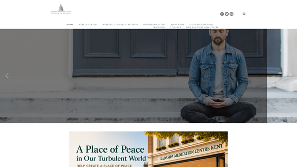 Screenshot of the Kadampa Meditation Centre Kent website