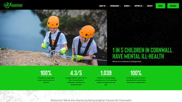 Screenshot of the Bf Adventure website