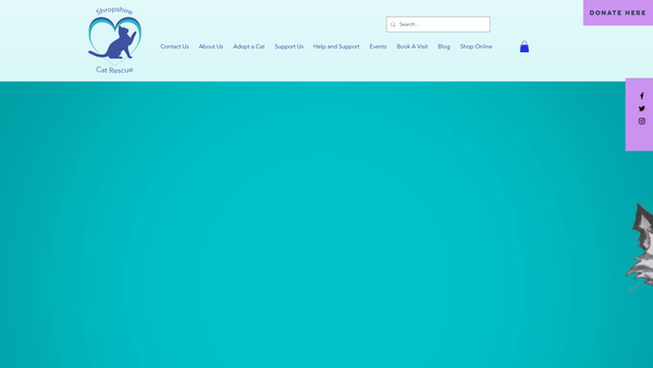 Screenshot of the Shropshire Cat Rescue website