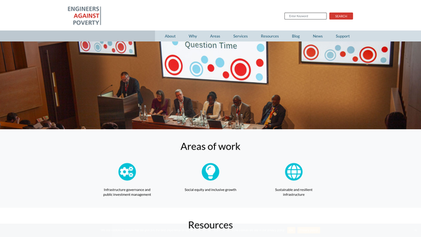 Screenshot of the Engineers Against Poverty website