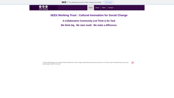 Screenshot of the Seeit Working Trust website