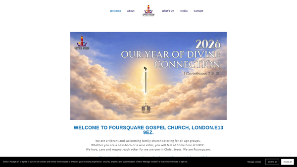 Screenshot of the Upper Room Foursquare Chapel website