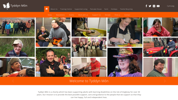 Screenshot of the Tyddyn Mon website