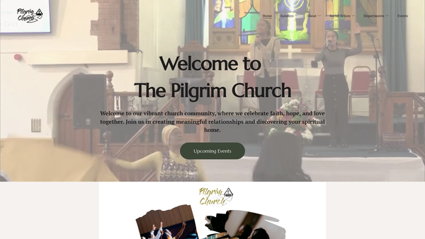 Screenshot of the The Pilgrim Church Charitable Trust website