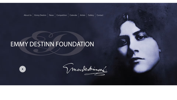 Screenshot of the The Emmy Destinn Foundation website