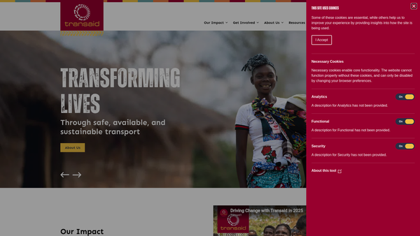Screenshot of the Transaid Worldwide Services Limited website