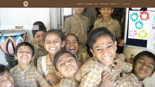Screenshot of the Bhagvatinandji Health And Education Trust website